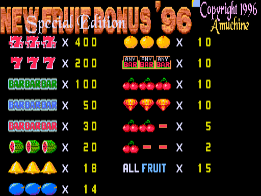 New Fruit Bonus '96 Special Edition (v3.63, C1 PCB)