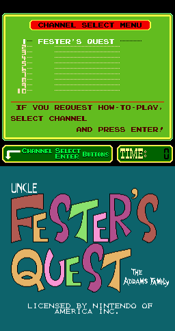 Uncle Fester's Quest: The Addams Family (PlayChoice-10)