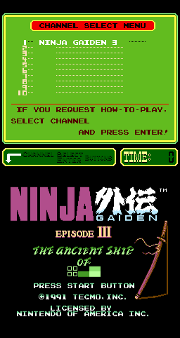 Ninja Gaiden Episode III: The Ancient Ship of Doom (PlayChoice-10)